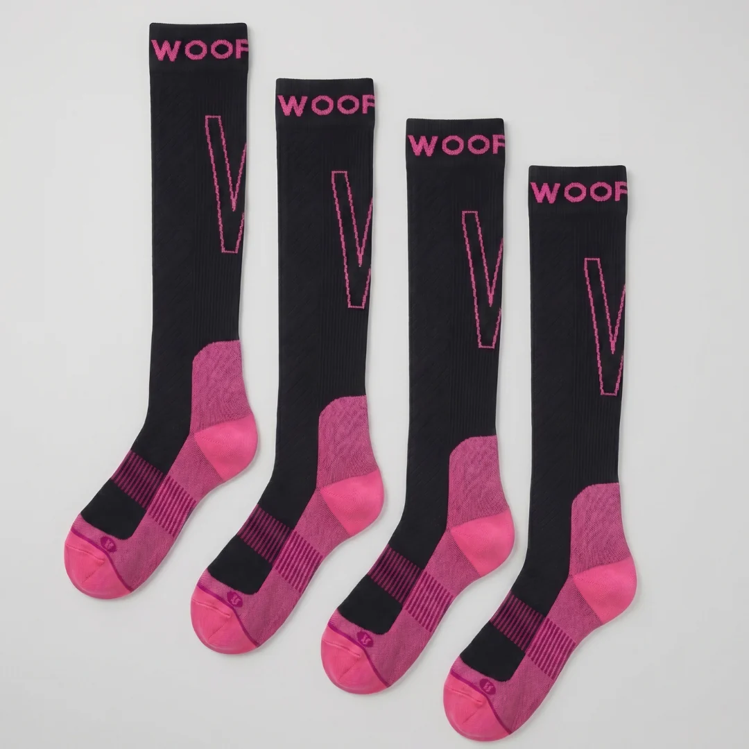 Black & Pink Performance Compression Socks 4 Pack