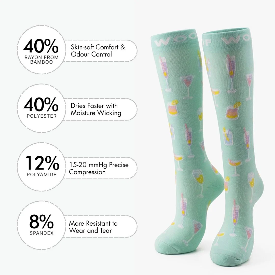 Cocktail Hour Bamboo Compression Socks - Image 3