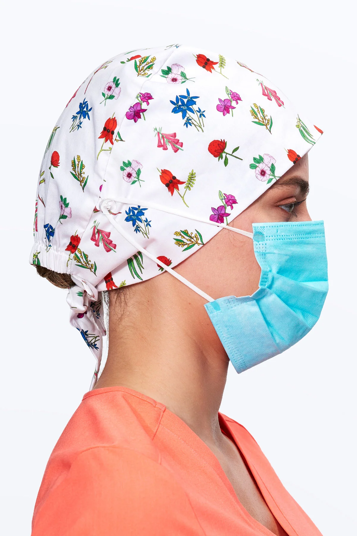 Native Australian Flowers Scrub Cap - Image 4